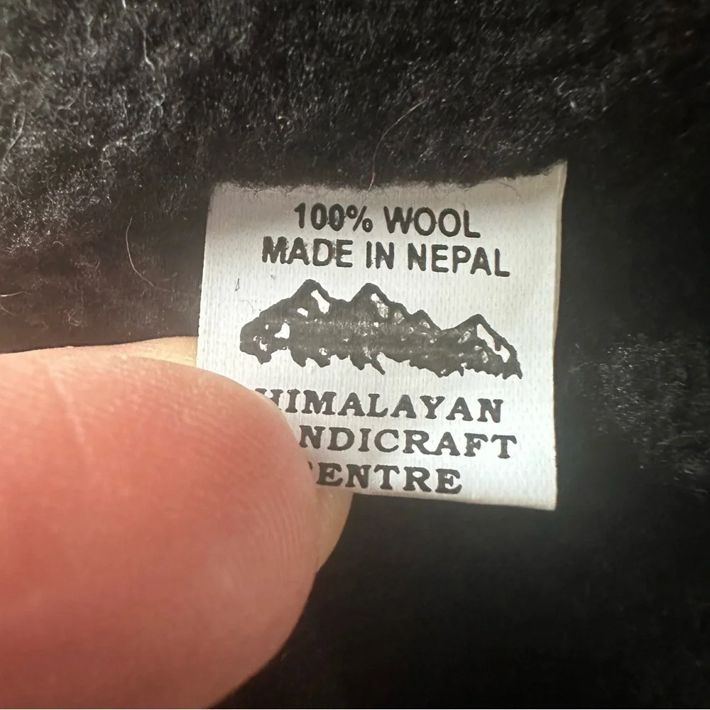 New Hand Knit 100% Wool Owl Animal Kids Hat Made In Nepal